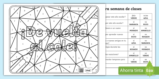 bienvenidos a la escuela para colorear