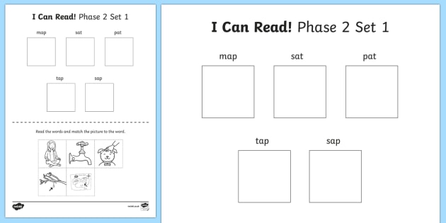 i can read phase 2 set 1 words worksheet worksheet