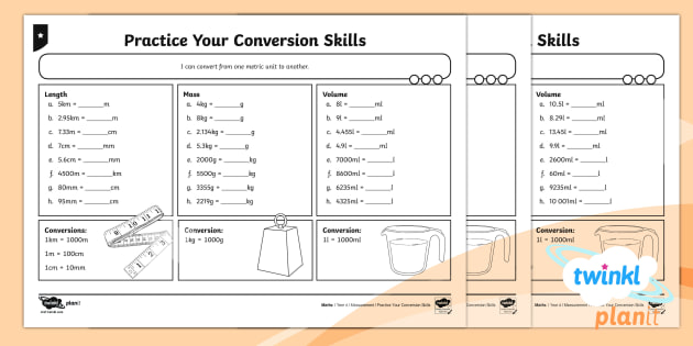 Y6 Homework Tasks Converting Between Metric Measurements