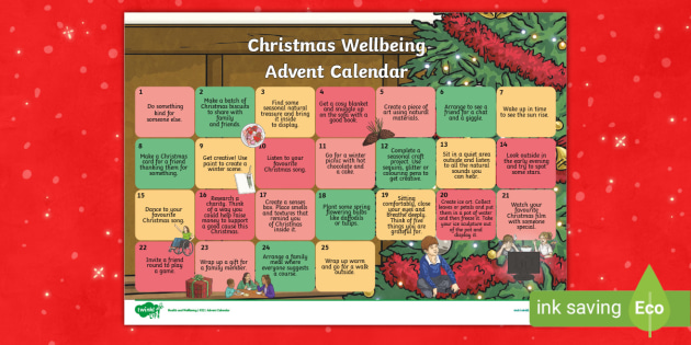 FREE! - Christmas Wellbeing Advent Calendar, KS2