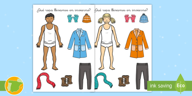 Énfasis arpón dolor de cabeza Fichas de actividad: ¿Qué ropa llevamos en invierno?