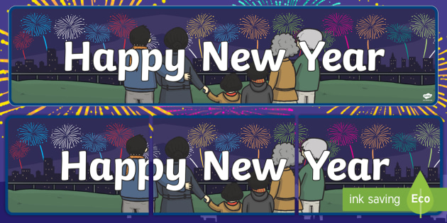 Happy New Year Banner Display Resources Teacher Made