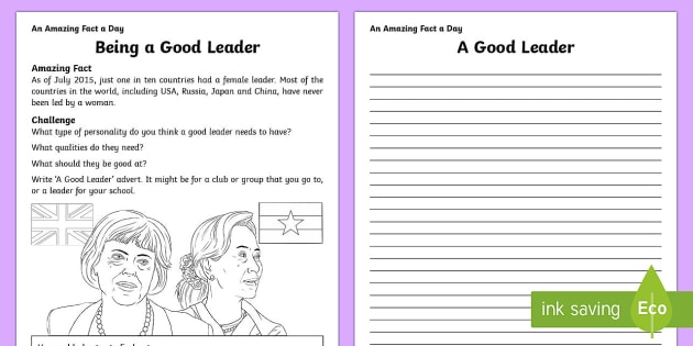 First Grade Leadership Worksheets Free Printable