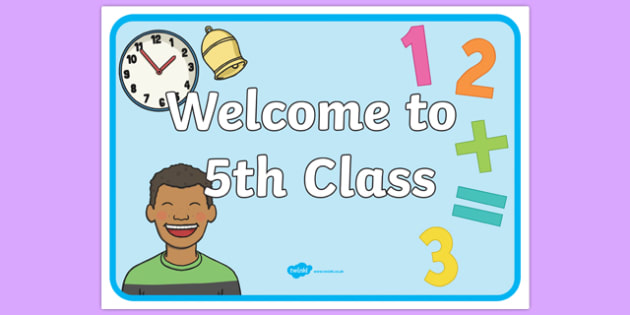 Welcome to 5th Class Display Poster-Irish (teacher made)