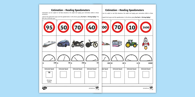 Estimation Reading Speedometers (Teacher-Made)
