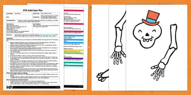 Eyfs Build A Skeleton Game Adult Input Plan And Resource Pack