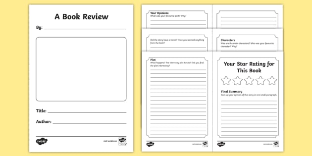 Book Review Writing Frame Booklet Ks2
