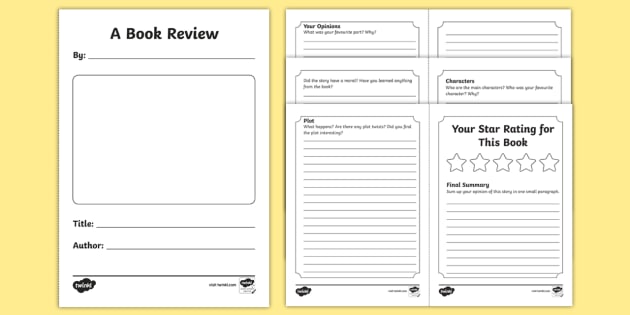 book review writing frame ks2