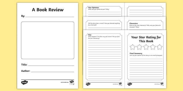 Book Review Writing Frame Booklet KS2 (teacher made)