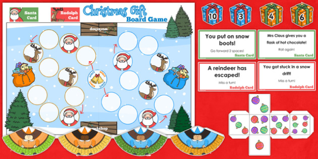 Christmas Maths Board Game - One More Than Game