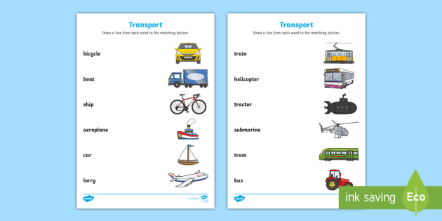 Meios de transporte em inglês  Mode of transport, Teaching geography,  Transportation