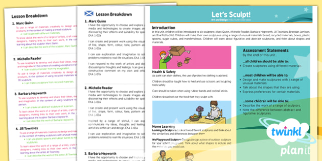 FREE! - Art: Let's Sculpt KS1 Planning Overview CfE