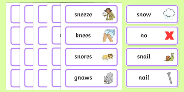 Sn And N Near Minimal Pair Word Cards Teacher Made