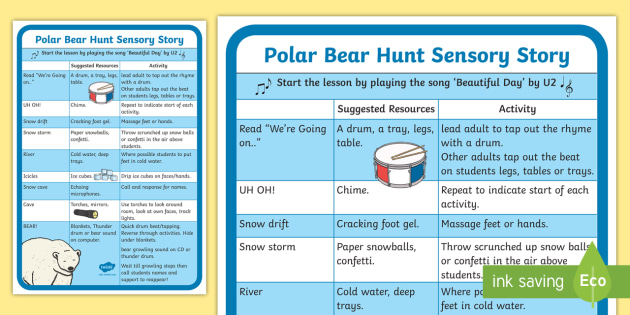Polar Bear Hunt Sensory Story Teacher Made