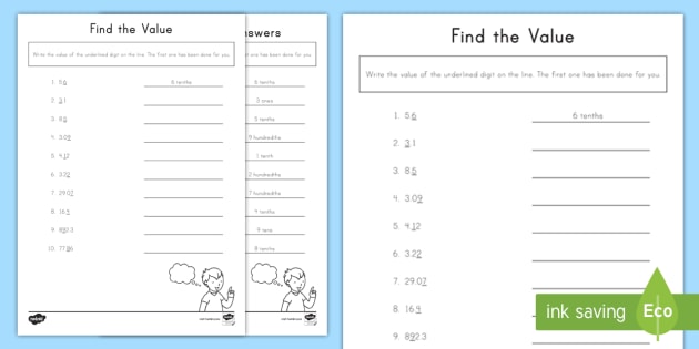 find-the-value-of-the-underlined-digit-with-decimals-activity