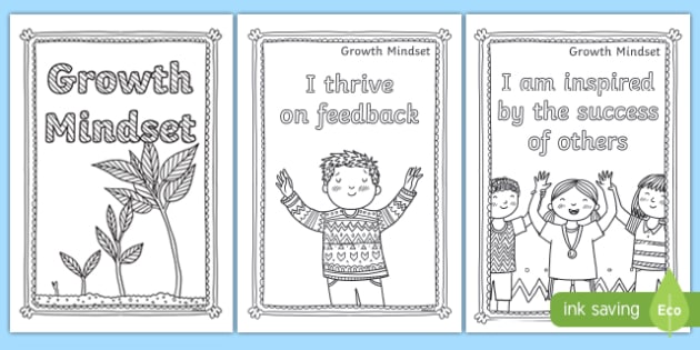 Growth Mindset Statements Mindfulness Colouring Pages