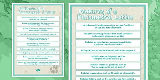 parts of a persuasive letter