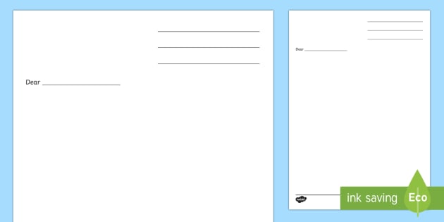 Letter Writing Template Free Blank Form For Teachers Twinkl