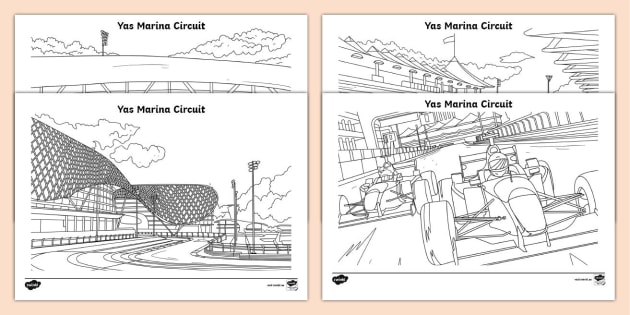 Yas Marina Circuit Colouring Pages (teacher made)