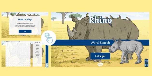 Interactive Rhino Word Search (teacher made)