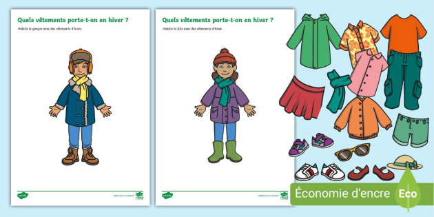 Worksheet Des Vetements Exercices Les VÃªtements Les VÃªtements