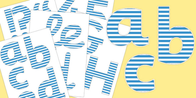 👉 Blue and White Striped Display Lettering - display lettering