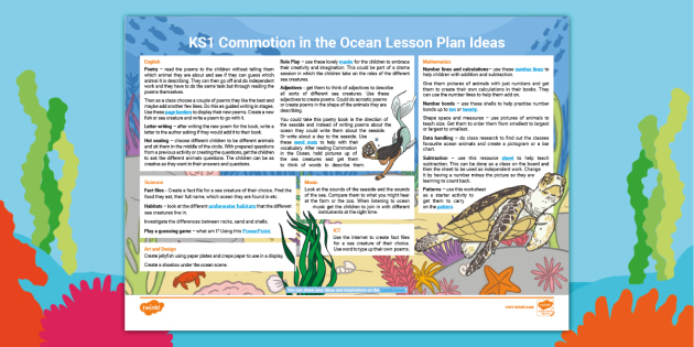 Lesson Plan Ideas Ks1 To Support Teaching On Commotion In The Ocean