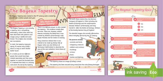 Bayeux Tapestry Fact File