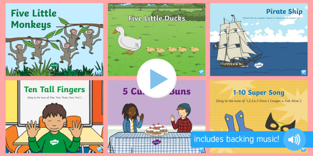 Counting Songs And Rhymes Powerpoints Pack Teacher Made