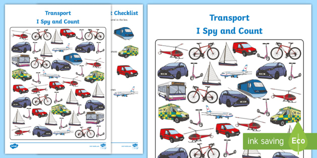 Transport I Spy and Count Activity to 10 (Teacher-Made)