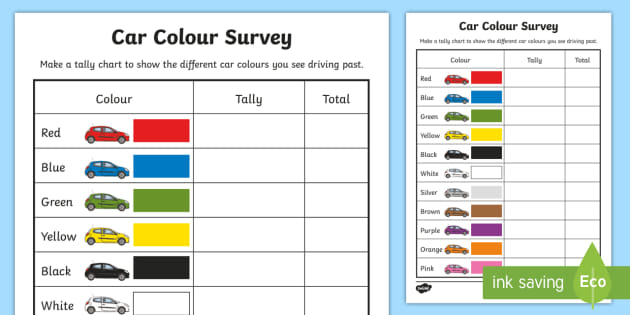 Car Colour Chart