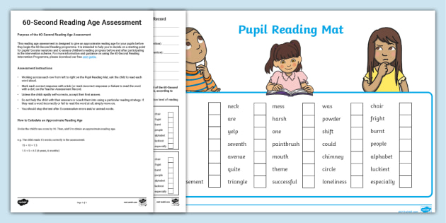 Reading　–　Test　Age　FREE!　60-Second　Resource　KS1　Reading