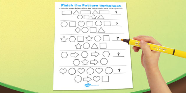 visual perception pattern worksheet teacher made