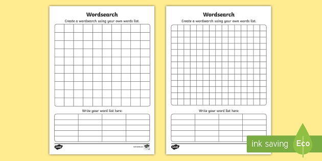 blank word search creator sheet primary resource