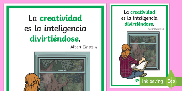 Póster DIN A2: La creatividad es la inteligencia divirtiéndose