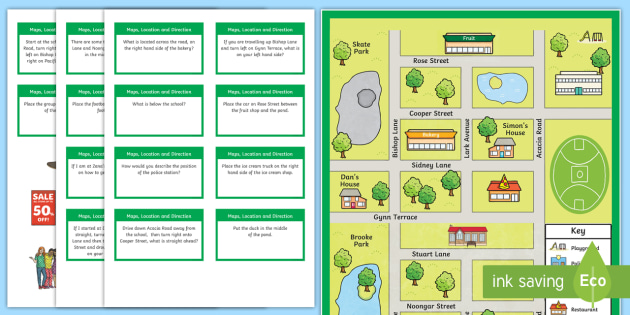 map directions worksheet