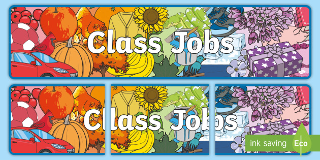 Colors Classroom Jobs Banner Back To School Roles Chores Helper