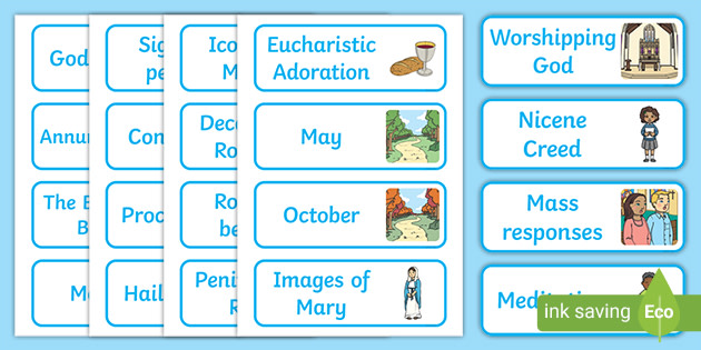 Catholic Marian Month Word Cards (Teacher-Made)