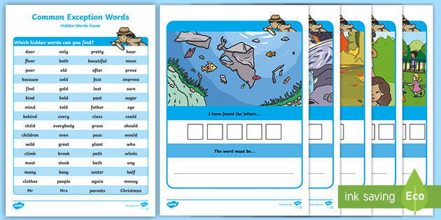 Year 2 Common Exception Words Games – Reading Resource