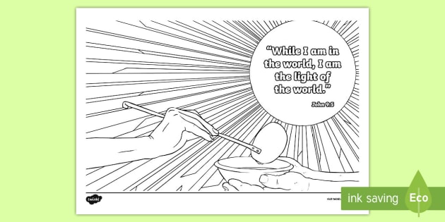John 9 Verse 5 Mindfulness Coloring Page