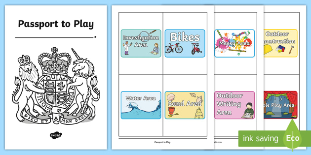 Passport to Play - Classroom Areas (teacher made)