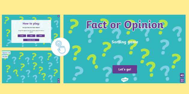 Fact or Opinion Interactive Game | Twinkl (teacher made)