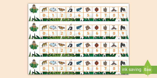 Numbers 1-10 Number Track (Jungle & Rainforest)