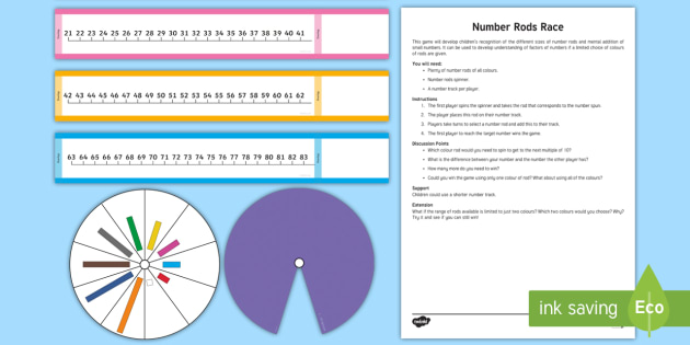 KS2 Number Rods Track Race Game (teacher made)