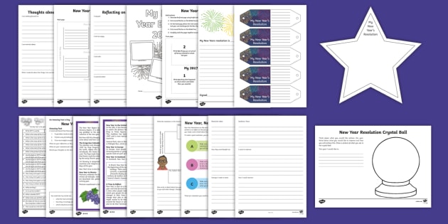 Top Ten KS2 New Year&#039;s Resolutions Activity Pack - Australia, new year&#039;s