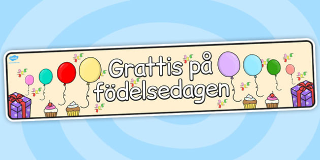 Swedish Happy Birthday Display Banner Teacher Made