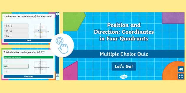 Position and Direction: Coordinates in Four Quadrants Multiple Choice Quiz