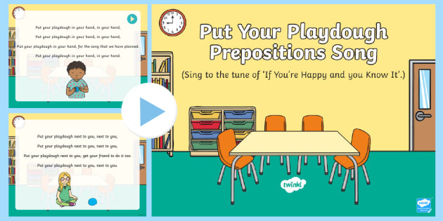 Put your Playdough...Positional Language Song PowerPoint