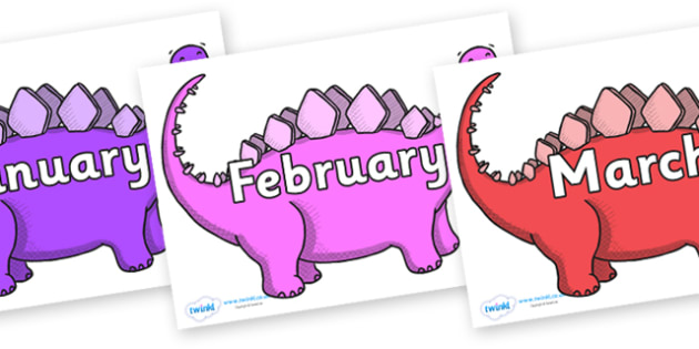 of the year on stegosaurus - months of the year, months poster
