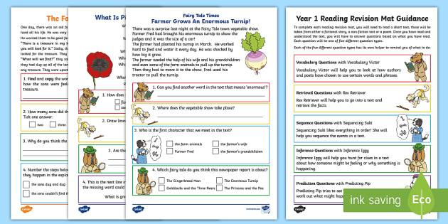 Year 1 Reading Revision Activity Mat Pack 1